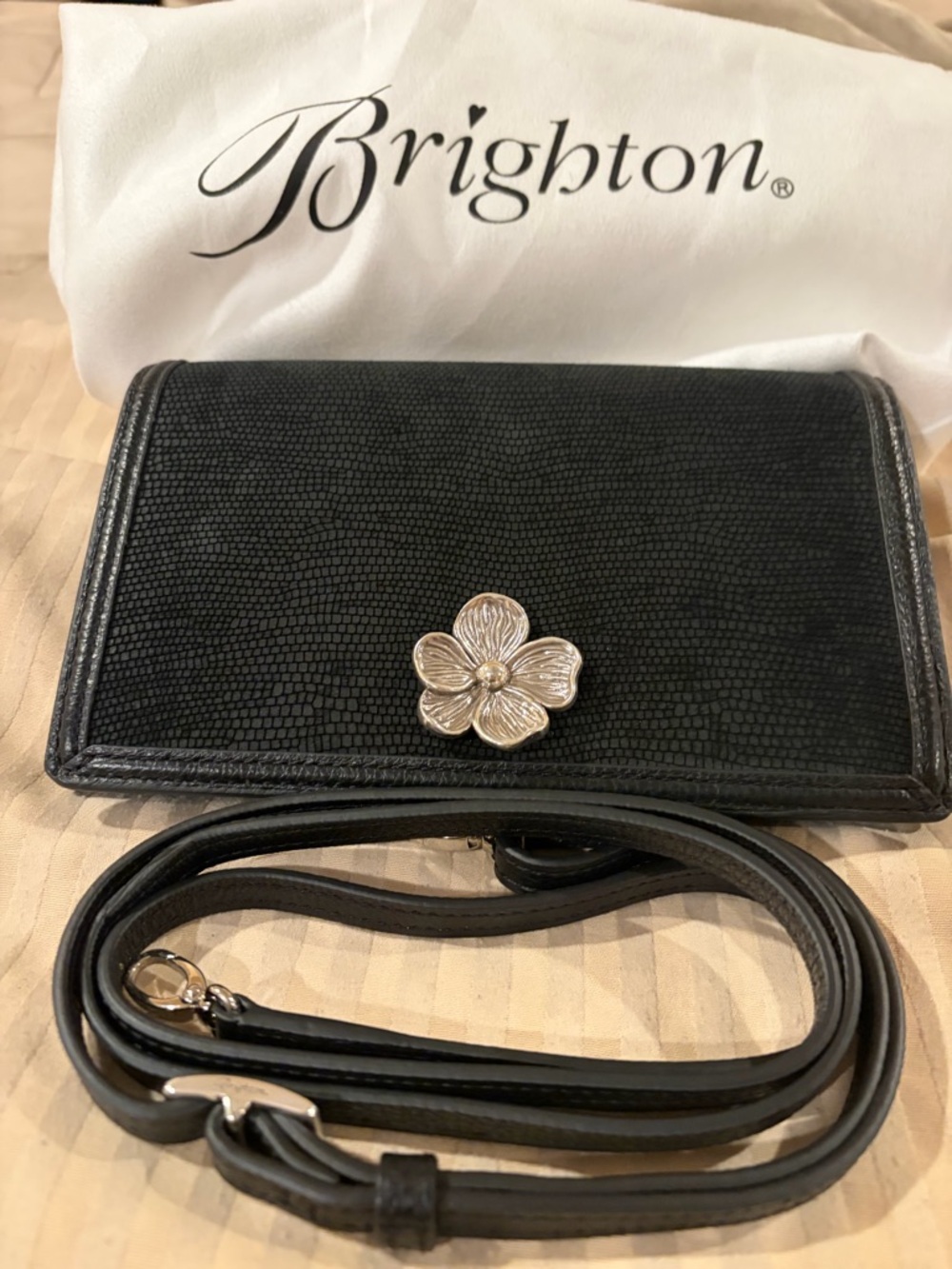 Brighton Noir Espen Everbloom Convertible Organizer Bag